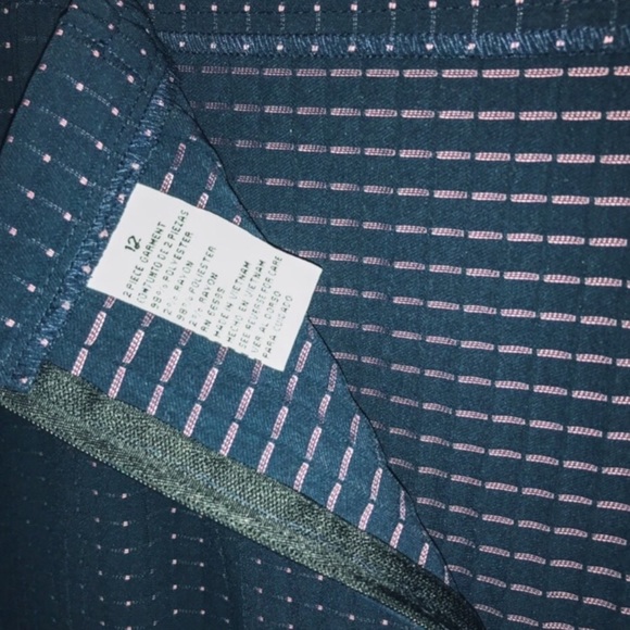 BOGO Vtg suit 2pc navy pink jacket skirt 12 - Picture 4 of 6